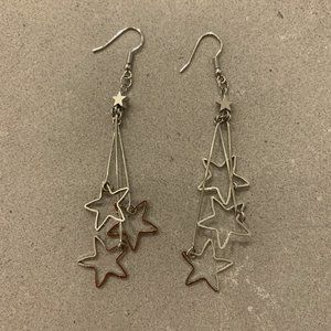 Silver Star Dangle Earrings